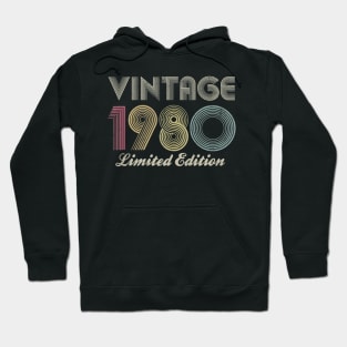 40th Birthday Gift 1980 Vintage Limited Edition 40 Years Old Hoodie